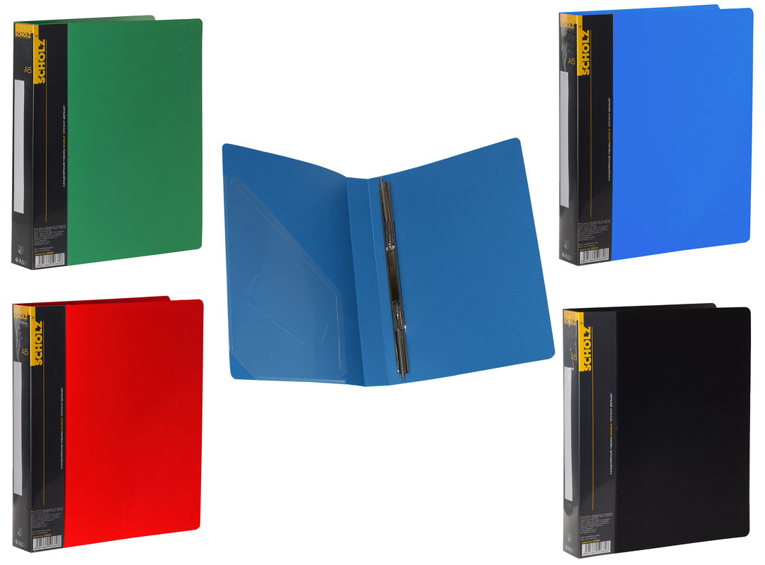 Папка-швидкозшивач SCHOLZ (5069SCH), Clip A, А5, PP, 700 мкм., різнобарвна